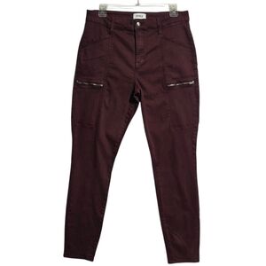 EUC PISTOLA MAROON BURGUNDY CARGO ZIP SKINNY JEANS SIZE 31